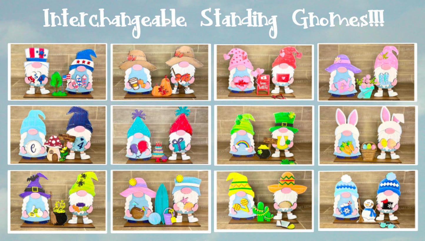 A Pair of Gnomes - Interchangeable Standing - DIY Kit