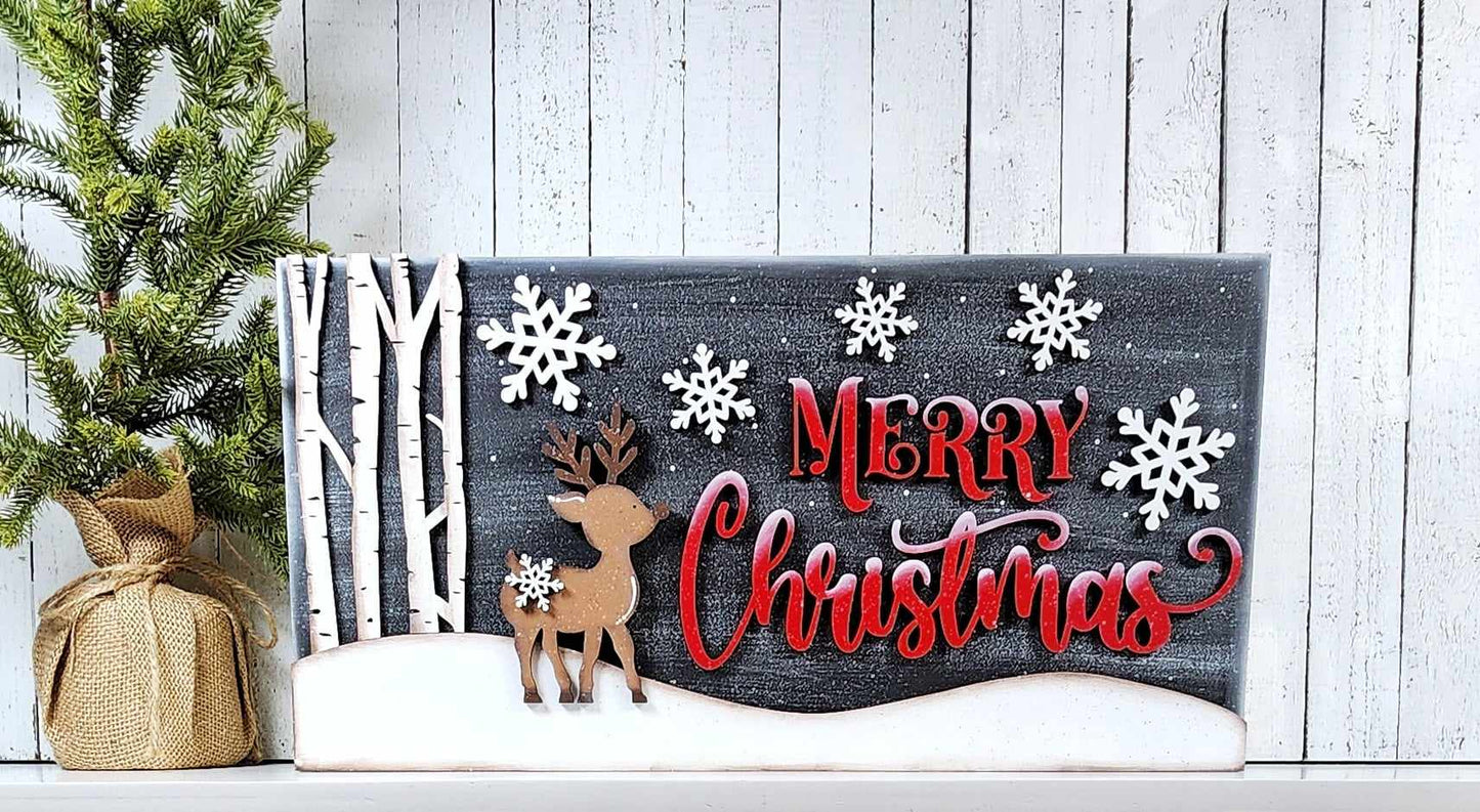 Oh Deer - Merry Little Christmas- Door Hanger - DIY Kit