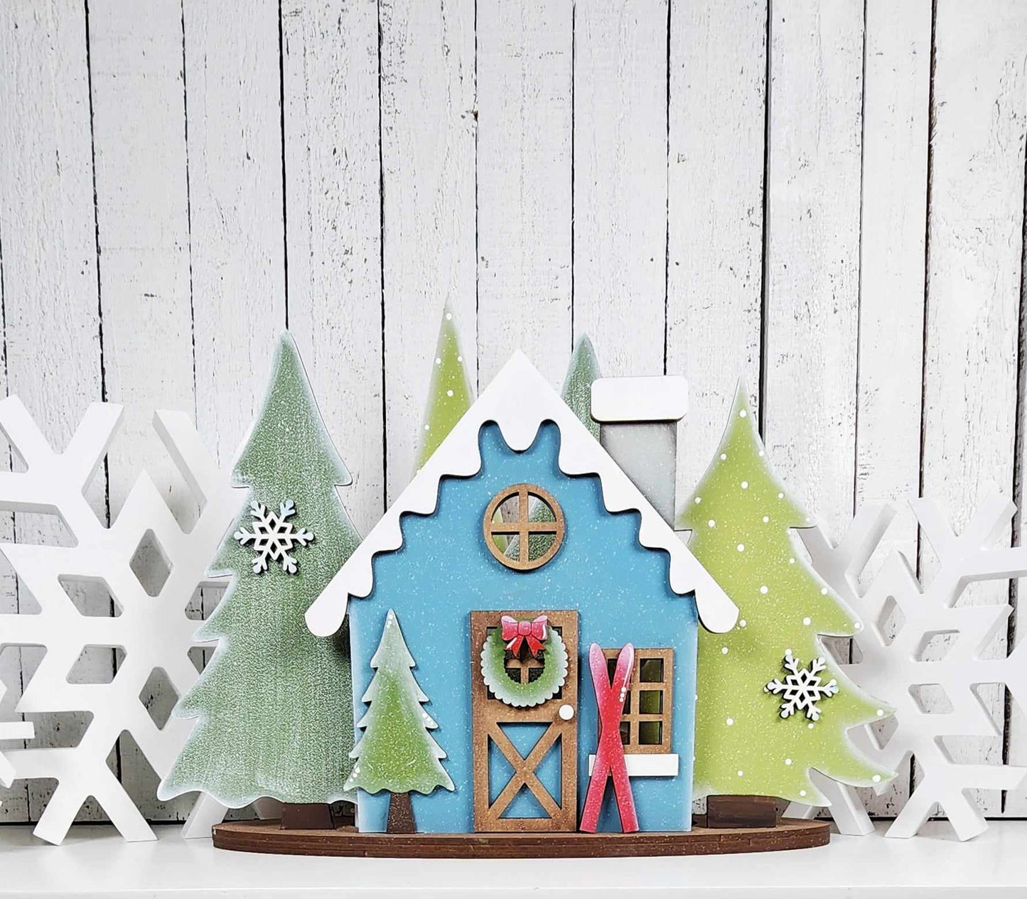 Winter Ski Cabin - Shelf Sitter Decor - DIY KIT