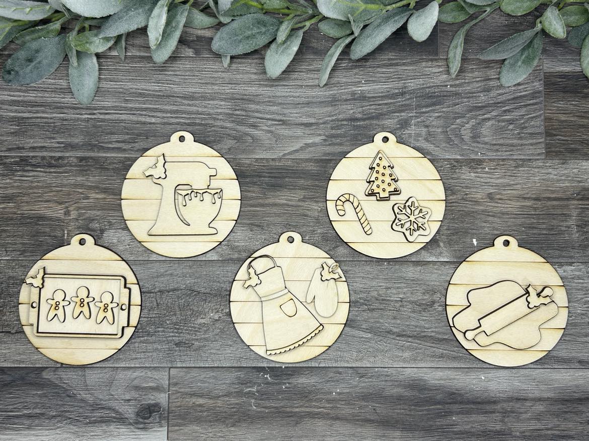 Baking Themed Ornament Set