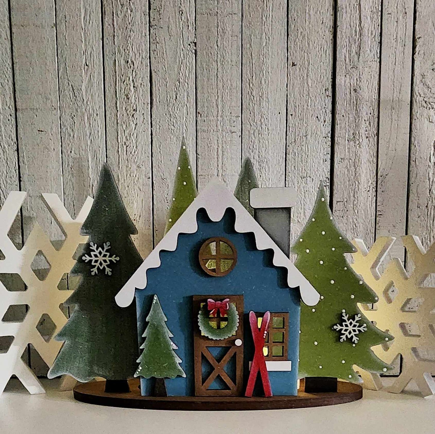 Winter Ski Cabin - Shelf Sitter Decor - DIY KIT