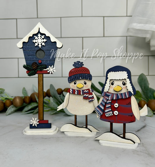 Winter Birds - Shelf Sitter Decor - DIY KIT