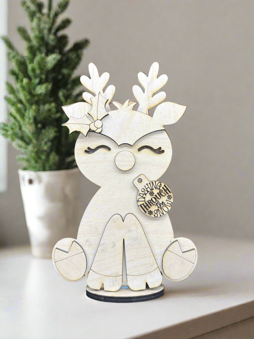 Sweet Reindeer (female) - Shelf Sitter Decor - DIY KIT