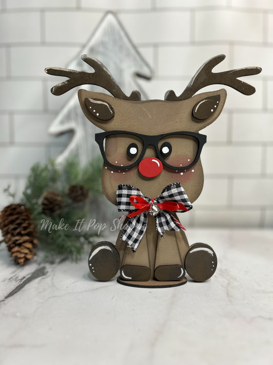 Nerdy Reindeer - Shelf Sitter Decor - DIY KIT