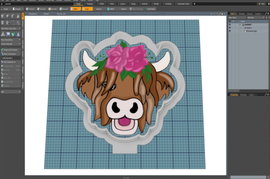 Cow with Flowers Cutter STL File