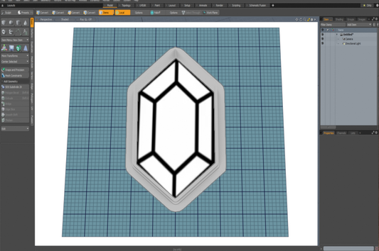 Gem Hexagon Cutter STL File