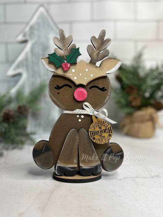 Sweet Reindeer (female) - Shelf Sitter Decor - DIY KIT