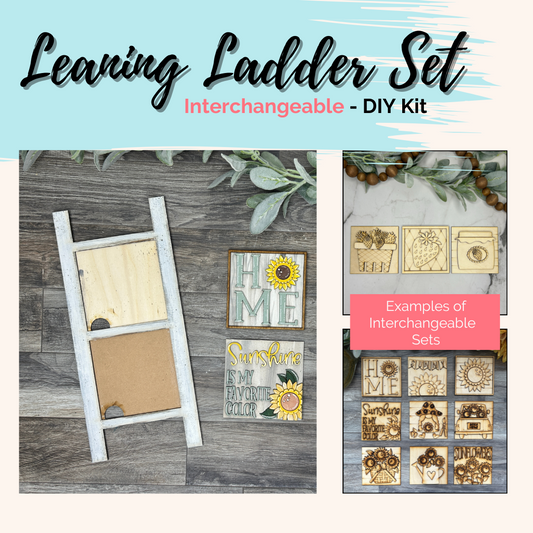 Leaning Ladder Décor - Interchangeable - DIY Kit