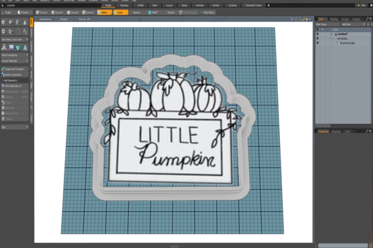 Little Pumpkin Plaque Cutter STL File