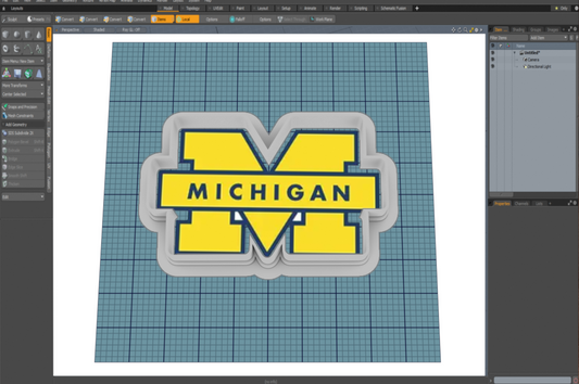 Michigan M with Banner Cutter STL File