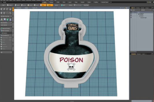 Rounded Poison Bottle Cutter STL File