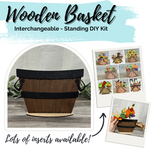 Wooden Basket - Interchangeable -  DIY Kit