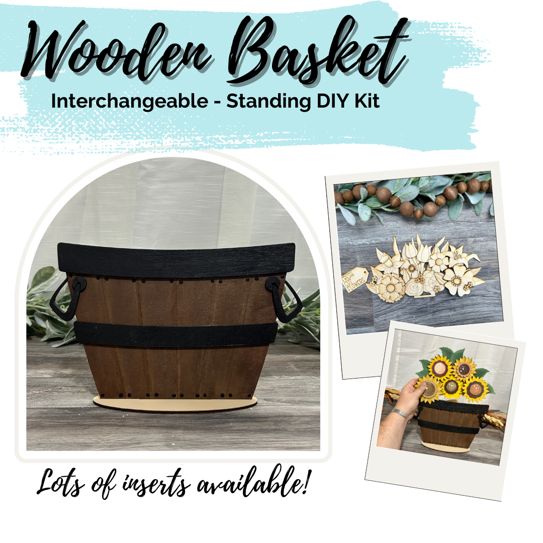 Wooden Basket - Interchangeable -  DIY Kit