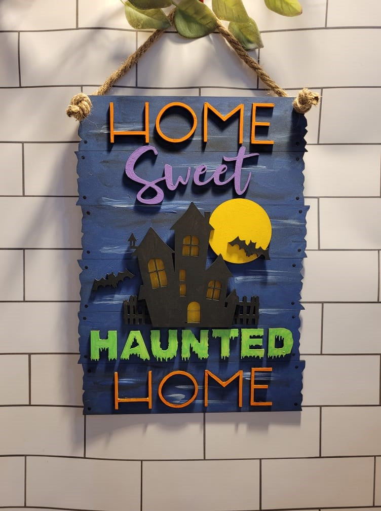 Home Sweet HAUNTED Home - Door Hanger - DIY Kit