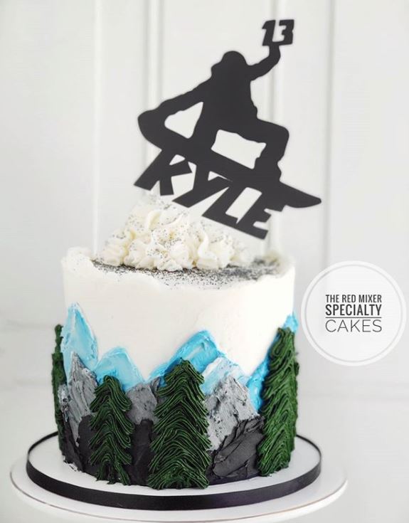 Snowboarder - Acrylic Cake Topper