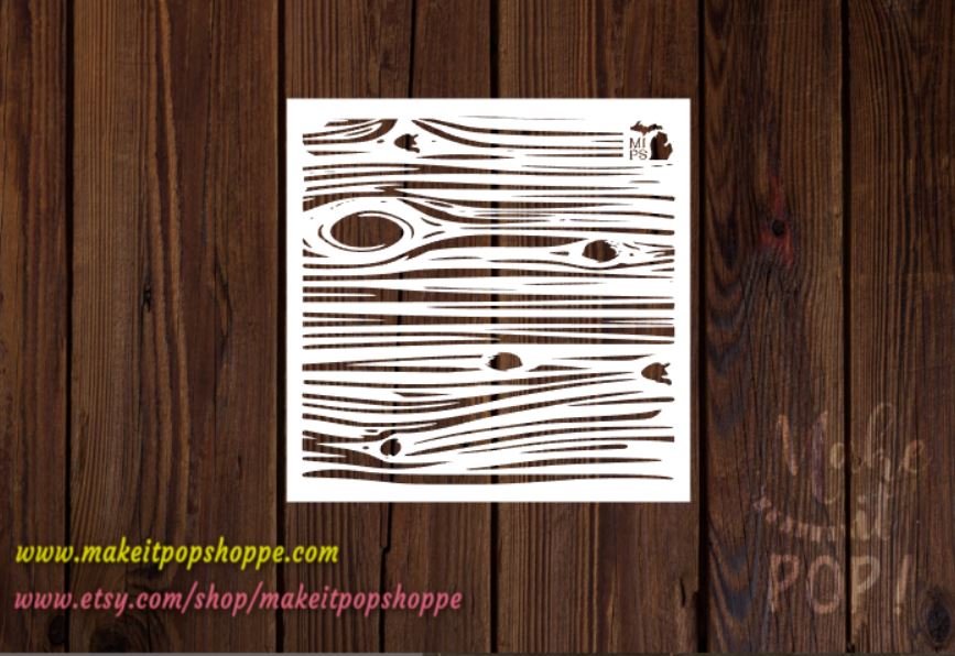 Knotty Wood Pattern Stencil